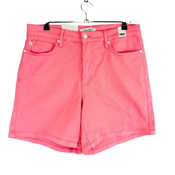 Judy Blue Pants - New Judy Blue Womans Sz 1XL Jean Denim Short High Rise Pink Stretch Pockets NWT
